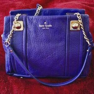 Kate Spade Elizabeth Pleasant Place Baja Blue Shoulder Bag EUC